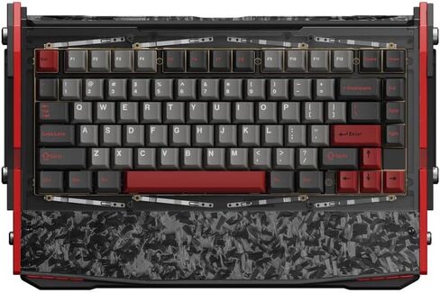 Black Diamond RT Hall Effect Magnetic Gaming Keyboard 75%, 0.04mm Accuracy, 8k Polling Rate, 0.25ms Latency, Leaf Spring Mount Mechanical Feel, Custom Fixed-Wall Magnetic Switch, Shadow Crimson in Kuwait