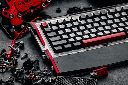 Black Diamond RT Hall Effect Magnetic Gaming Keyboard 75%, 0.04mm Accuracy, 8k Polling Rate, 0.25ms Latency, Leaf Spring Mount Mechanical Feel, Custom Fixed-Wall Magnetic Switch, Shadow Crimson in Kuwait