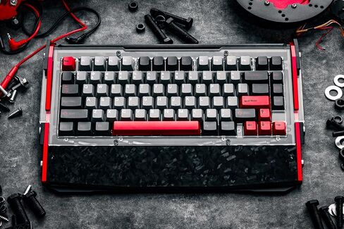 Black Diamond RT Hall Effect Magnetic Gaming Keyboard 75%, 0.04mm Accuracy, 8k Polling Rate, 0.25ms Latency, Leaf Spring Mount Mechanical Feel, Custom Fixed-Wall Magnetic Switch, Shadow Crimson in Kuwait
