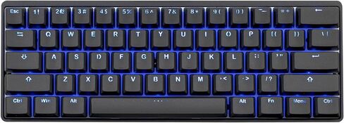 Vortex New POK3R Black Aluminum 60% Blue LED Double Shot PBT Mechanical Keyboard (Cherry MX Silent Red) in Kuwait