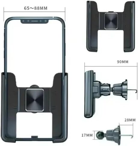 Car Phone Holder 360° Rotation Stand for Cell Phone Universal Auto Phone Holder in Car Air Vent Clip Mount GPS Support (Black) in Kuwait