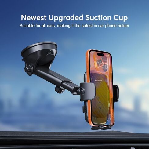 Car Phone Holder,2026 Military Grade,Strongest Suction, Heat Resistant Material, Universal Dashboard and Windshield Mount with Adjustable Suction Cup, Compatible with All Smartphones in Kuwait