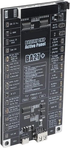 BA27+ for battery Activation Test Board for for iphone 6-16 Pro Max & 400+ for android Models, 4.2V-4.5V Regulated Output with LED Display, Type-C Powered Motherboard Reviver Tool with 18 for android in Kuwait