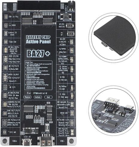 BA27+ for battery Activation Test Board for for iphone 6-16 Pro Max & 400+ for android Models, 4.2V-4.5V Regulated Output with LED Display, Type-C Powered Motherboard Reviver Tool with 18 for android in Kuwait