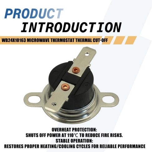 2-Pack WB24X10163 Microwave Thermostat Thermal Cut-Off Compatible with GE Replacements 1473862 AP4339925 PS2321377 EAP2321377 in Kuwait