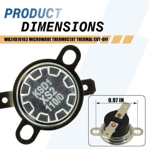 2-Pack WB24X10163 Microwave Thermostat Thermal Cut-Off Compatible with GE Replacements 1473862 AP4339925 PS2321377 EAP2321377 in Kuwait