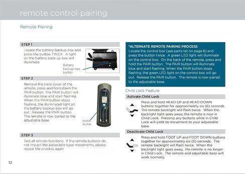 RF396C Remote Control for Tempur-Pedic Keeson TEMPUR-Ergo Adjustable Base in Kuwait