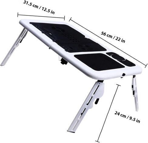 Foldable Laptop Desk with Dual Cooling Fans and Mouse Platform in Kuwait