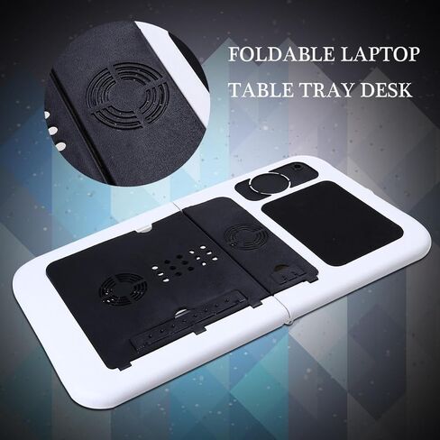 Foldable Laptop Desk with Dual Cooling Fans and Mouse Platform in Kuwait