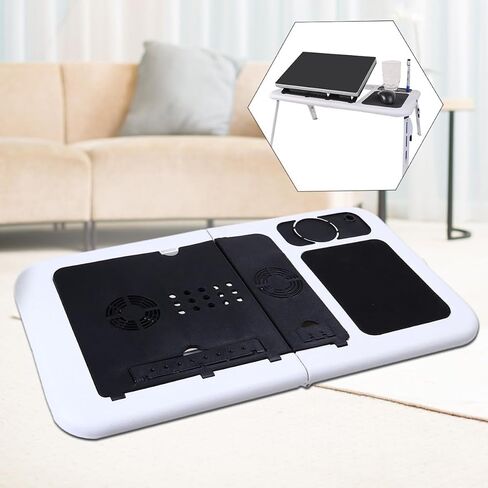 Foldable Laptop Desk with Dual Cooling Fans and Adjustable Angle in Kuwait