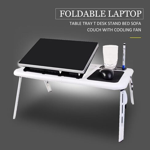 Foldable Laptop Desk with Dual Cooling Fans and Adjustable Angle in Kuwait