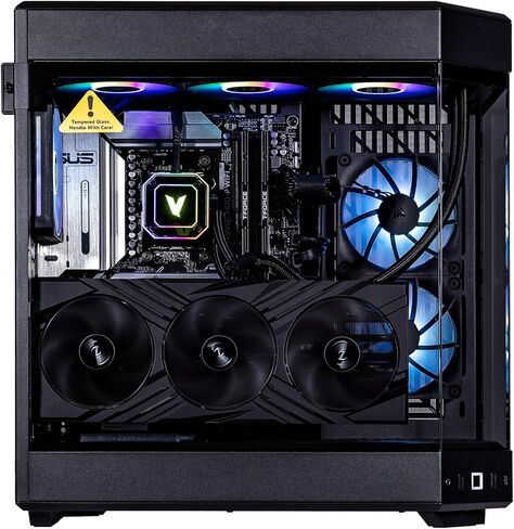Velztorm Black Praetix 3D Custom Built Y60 Gaming Desktop PC (GeForce RTX 5080 16GB (>4090), Liquid Cooled AMD Ryzen 7 9800X3D, 64GB DDR5, 2TB PCIe SSD, 1000W PSU, WiFi 7, Win11Home) in Kuwait