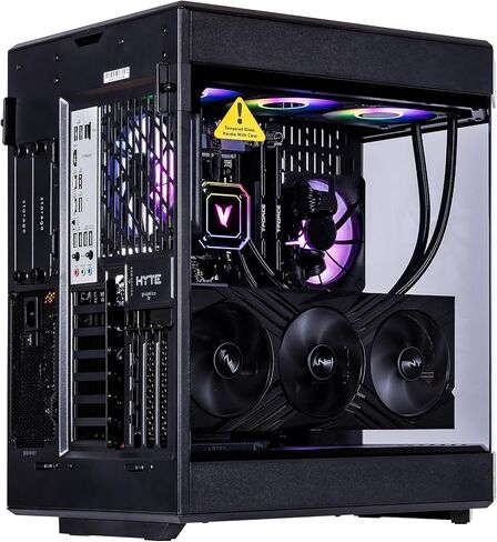 Velztorm Black Praetix 3D Custom Built Y60 Gaming Desktop PC (GeForce RTX 5080 16GB (>4090), Liquid Cooled AMD Ryzen 7 9800X3D, 64GB DDR5, 2TB PCIe SSD, 1000W PSU, WiFi 7, Win11Home) in Kuwait