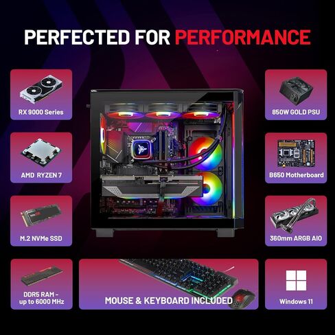 Skytech Gaming PC King 95, Ryzen 7, RX 9070 XT, 32GB RAM, 1TB SSD in Kuwait