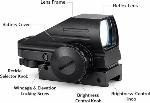 Combo of 2 | 12 Gauge Picatinny Side Saddle Ammo Holder & Red Dot Reflex Sight Scope 1x22x33mm Rifle Scope Optic Accessories, Installs on to Your Picatinny mounting Platform with no Additional in Kuwait