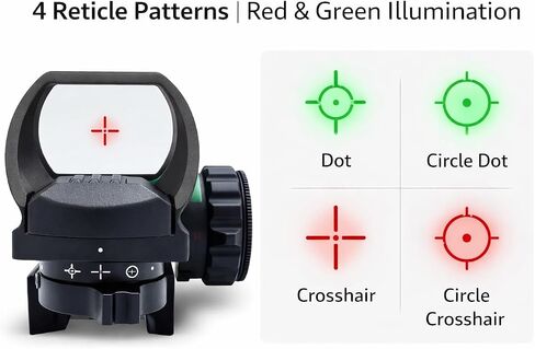 Combo of 2 | 12 Gauge Picatinny Side Saddle Ammo Holder & Red Dot Reflex Sight Scope 1x22x33mm Rifle Scope Optic Accessories, Installs on to Your Picatinny mounting Platform with no Additional in Kuwait