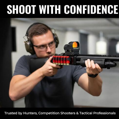 Combo of 2 | 12 Gauge Picatinny Side Saddle Ammo Holder & Red Dot Reflex Sight Scope 1x22x33mm Rifle Scope Optic Accessories, Installs on to Your Picatinny mounting Platform with no Additional in Kuwait