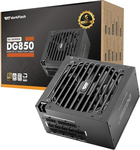 darkFlash DG750 750W 80 Plus Gold ATX 3.1 PCIe 5.1 PC Power Supply, Black in Kuwait