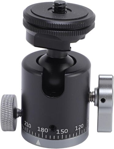 Fabater Aluminum Alloy Tripod Ball Head with Cold Shoe Mount, 360 Degree Rotation for Cameras and Smart Devices, Suitable for Videographers and Outdoor Shooters in Kuwait