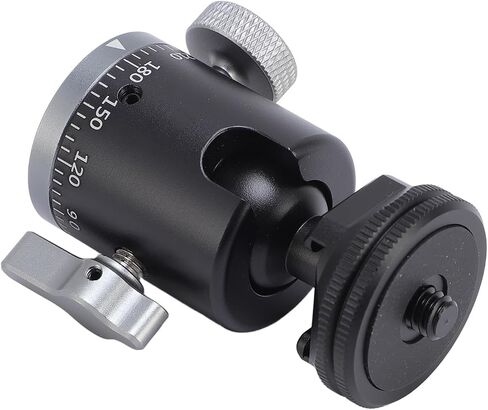 Fabater Aluminum Alloy Tripod Ball Head with Cold Shoe Mount, 360 Degree Rotation for Cameras and Smart Devices, Suitable for Videographers and Outdoor Shooters in Kuwait