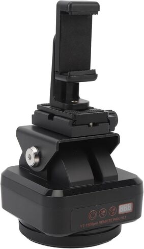 Bewinner YT-1500pro Motorized 360° Remote Control Pan Tilt Head for Smartphone & DSLR Camera, 2.4G Wireless Rotating Panoramic Tripod Head with 2.2kg Load, TypeC Rechargeable, AB Point in Kuwait