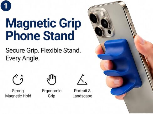for Magsafe Phone Stand, Magnetic Phone Stand Holder, Magnetic Expandible Mobile Phone Grips Stand Holder for iPhone 11 12 13 14 15 16 17 in Kuwait