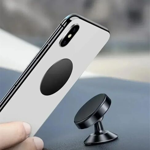 Magnetic Car Phone Holder 360 Degree Rotatable Metal Sticky Suction Cup Mount Universal Dashboard Bracket for Navigation (Black) in Kuwait