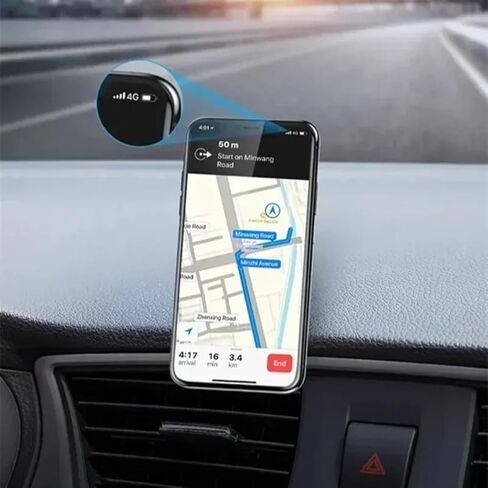 Magnetic Car Phone Holder 360 Degree Rotatable Metal Sticky Suction Cup Mount Universal Dashboard Bracket for Navigation (Black) in Kuwait