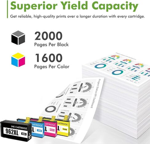962XL Ink Cartridges Combo Pack for HP Ink 962 OfficeJet Pro 9015e 9010 in Kuwait