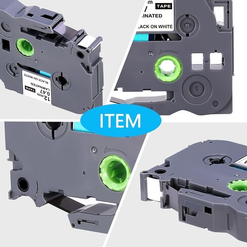 TZE-231 Compatible Label Tape Replacement for Brother TZe-231 TZ-231, Black on White, Compatible for P Touch PT-D200 PT-D210 PTH100 PT-D400, 0.47" x 26.2'(12mm x 8m), 4 Packs in Kuwait