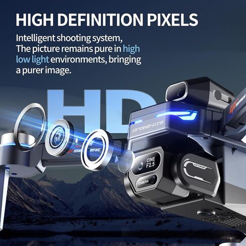 Foldable Drone for Adults, GT8 RC FPV Quadcopter with Triple HD Camera, 360° Intelligent Obstacle Avoidance, Optical Flow Hover Brushless Drone, LCD Screen Remote Control, Gesture Shooting Mini Aerial Photography Drone for Beginners Outdoor Travel in Kuwait