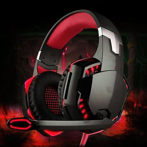 Game Headset with Mic for PC Laptop, 50mm Driver, Red in Kuwait