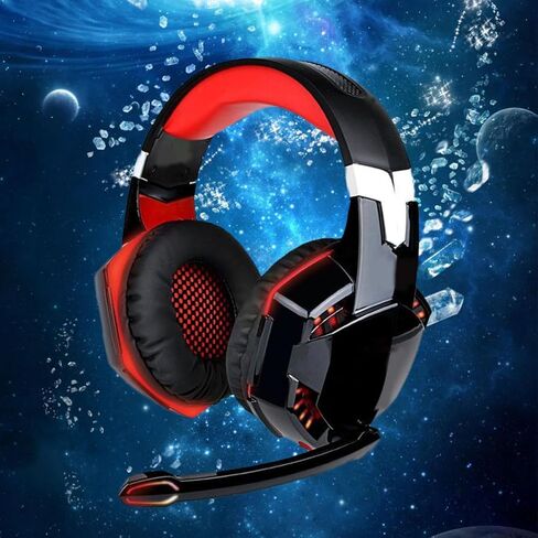 Game Headset with Mic for PC Laptop, 50mm Driver, Red in Kuwait