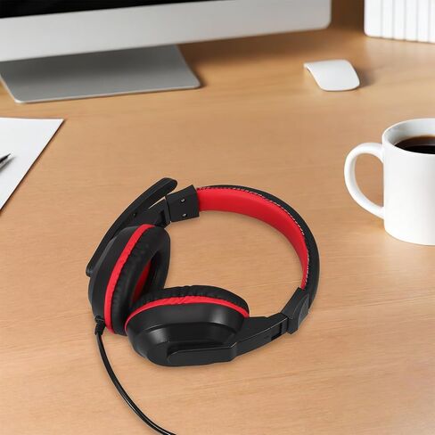 ibasenice Red Wired Gaming Stereo Headset with Mic for PC Calls in Kuwait