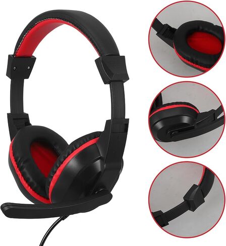ibasenice Red Wired Gaming Stereo Headset with Mic for PC Calls in Kuwait