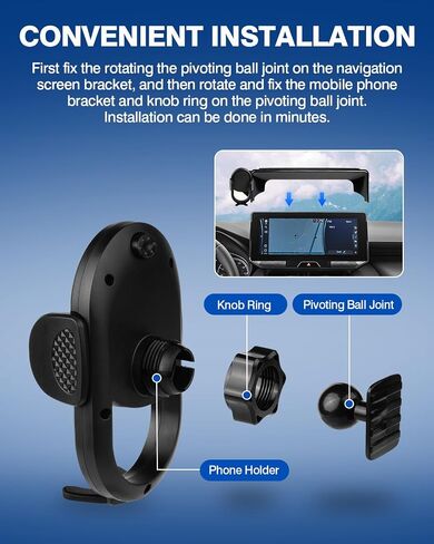 Autorder Car Phone Holder for Toyota Venza 2021 2022 2023 2024 Accessories Phone Mount 12.3" Screen Cell Phone Automobile Cradles 360 Degree Rotation (Not fit Screen with Automatic Light Sensor) in Kuwait