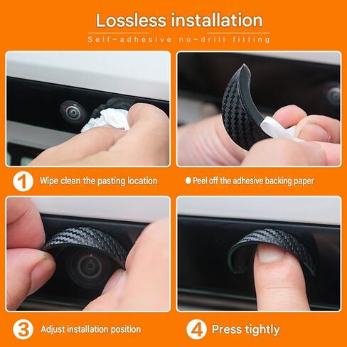 Rear Camera Rain Cover, Curved PVC Lens Hood, 2Pcs in Kuwait
