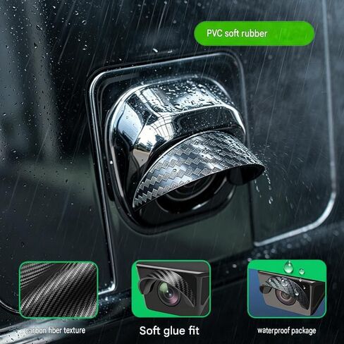 Rear Camera Rain Cover, Curved PVC Lens Hood, 2Pcs in Kuwait