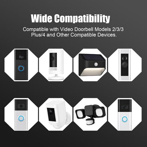 5V Charger Adapter Kit Compatible with Ring Doorbell 2/3/3 Plus/4,3.3ft in Kuwait