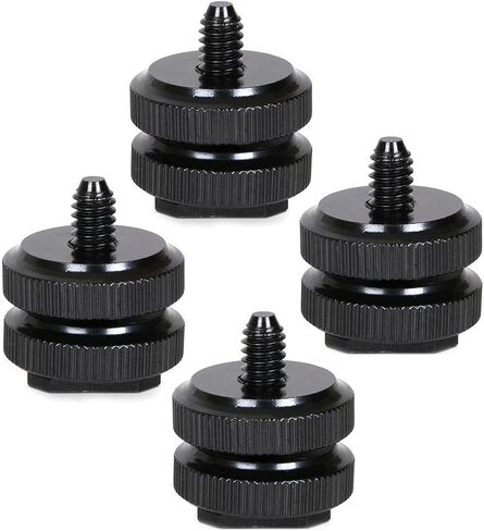 4pcs 4pcs 1/4 Inch-20 Double Screw Hot Shoe Mount Adapter in Kuwait