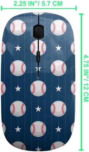 2.4GHz USB Wireless Mouse, Baseball Sport Pattern, Ergonomic Slim Computer Mice for Kids in Kuwait