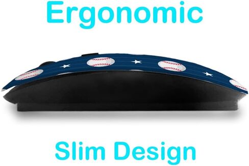 2.4GHz USB Wireless Mouse, Baseball Sport Pattern, Ergonomic Slim Computer Mice for Kids in Kuwait