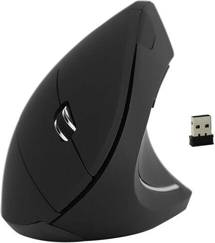 Mouse Vertical, Ergonomic Vertical Mouse Ergonomic Vertical Gaming Mouse Non Delay 2.4GHz Optical 1600DPI for Pc Laptop (Black) in Kuwait