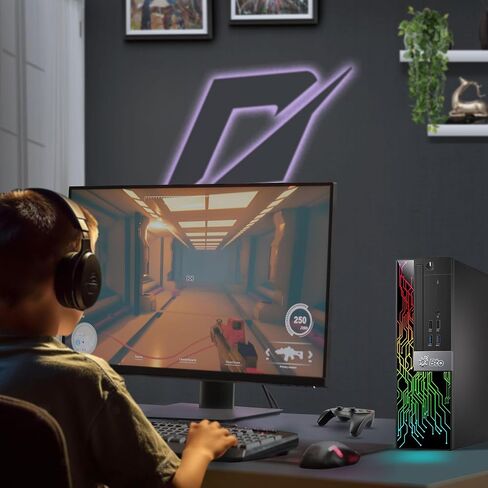 BTO RGB SFF Desktop Computer — Intel Core i5-8500 8th Gen — 16GB DDR4 RAM — 128GB SSD — 500GB HDD — GeForce GT 1030 — RGB Keyboard & Mouse — Wi-Fi — Gaming PC — Windows 11 Pro (Renewed) in Kuwait
