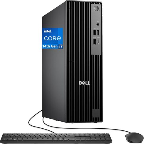 Dell Pro Slim QCS1250 Intel i7-14700, 32GB DDR5 RAM, 1TB SSD PCIe, RJ-45, DP Port, HDMI, Wired Keyboard & Mouse, Windows 11 Pro, Business Desktop - Black in Kuwait