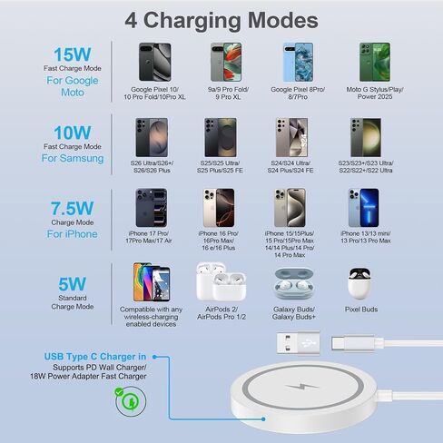 S26 Ultra 15W Magsafe Wireless Charger Pad Fast Charging Station Magnetic in Kuwait