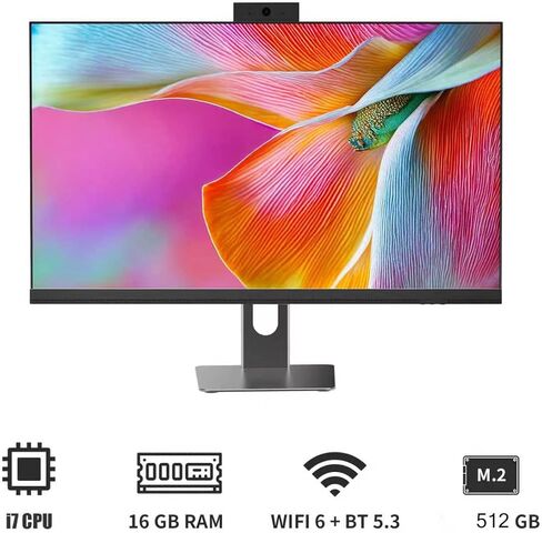 27" All-in-One Desktop Computer, i7 CPU, 16GB RAM, 512GB SSD, Win 11 Home in Kuwait