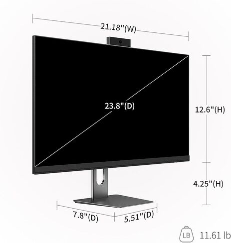 27" All-in-One Desktop Computer, i7 CPU, 16GB RAM, 512GB SSD, Win 11 Home in Kuwait