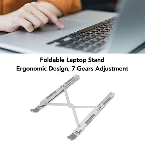 Aluminum Foldable Laptop Stand, 7 Height with Non Slip Silicone in Kuwait