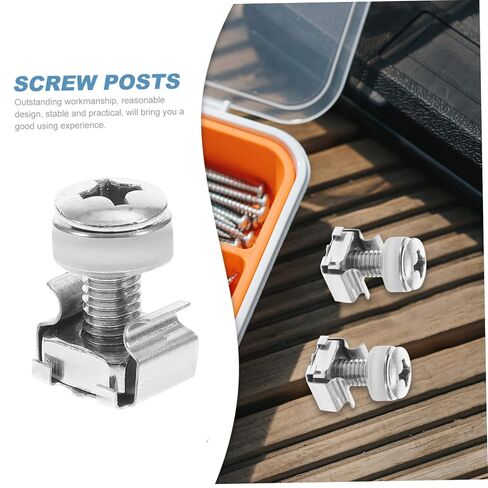 SOLUSTRE 16sets Rack Mounting Cage Nut and Screw Kit Server Rack Accessories for Easy Installation to Prevent Deep Thread Design for Secure Fit in Kuwait